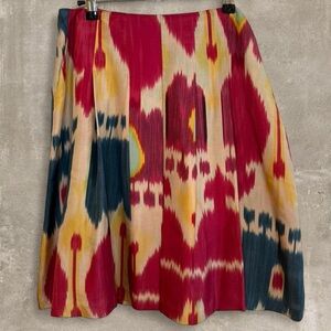 Lauren Ralph Lauren Red and Blue A-Line Silk Skirt 6P